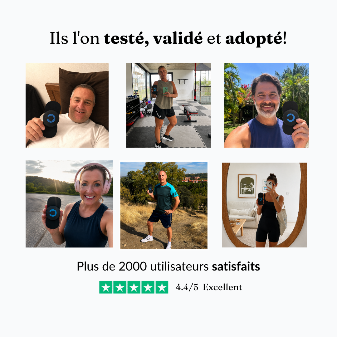 Rysen — Patch EMS sans fil · Prépare tes muscles avant l'effort