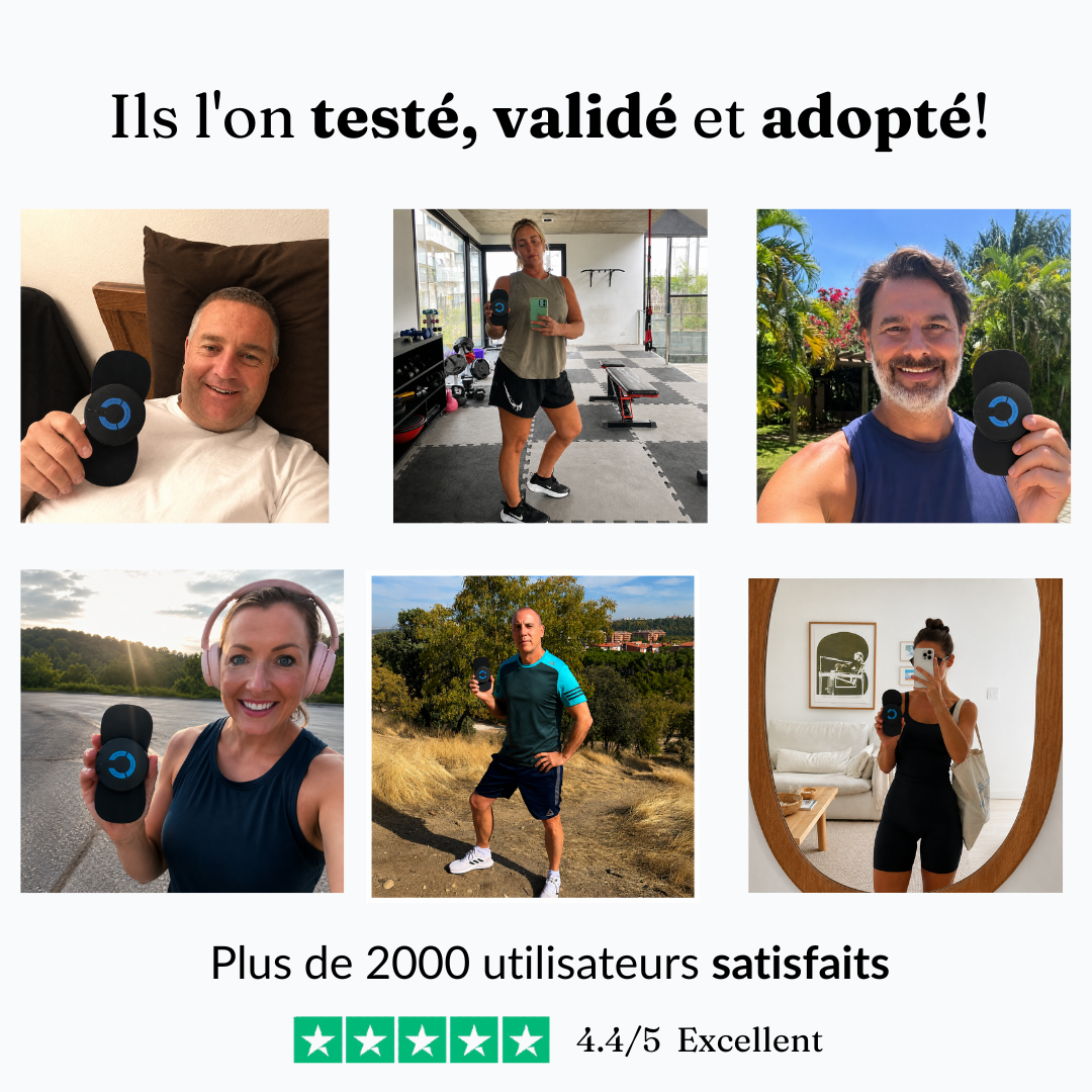 Rysen — Patch EMS sans fil · Prépare tes muscles avant l'effort
