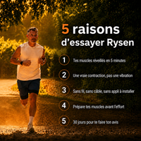 Rysen — Patch EMS sans fil · Prépare tes muscles avant l'effort